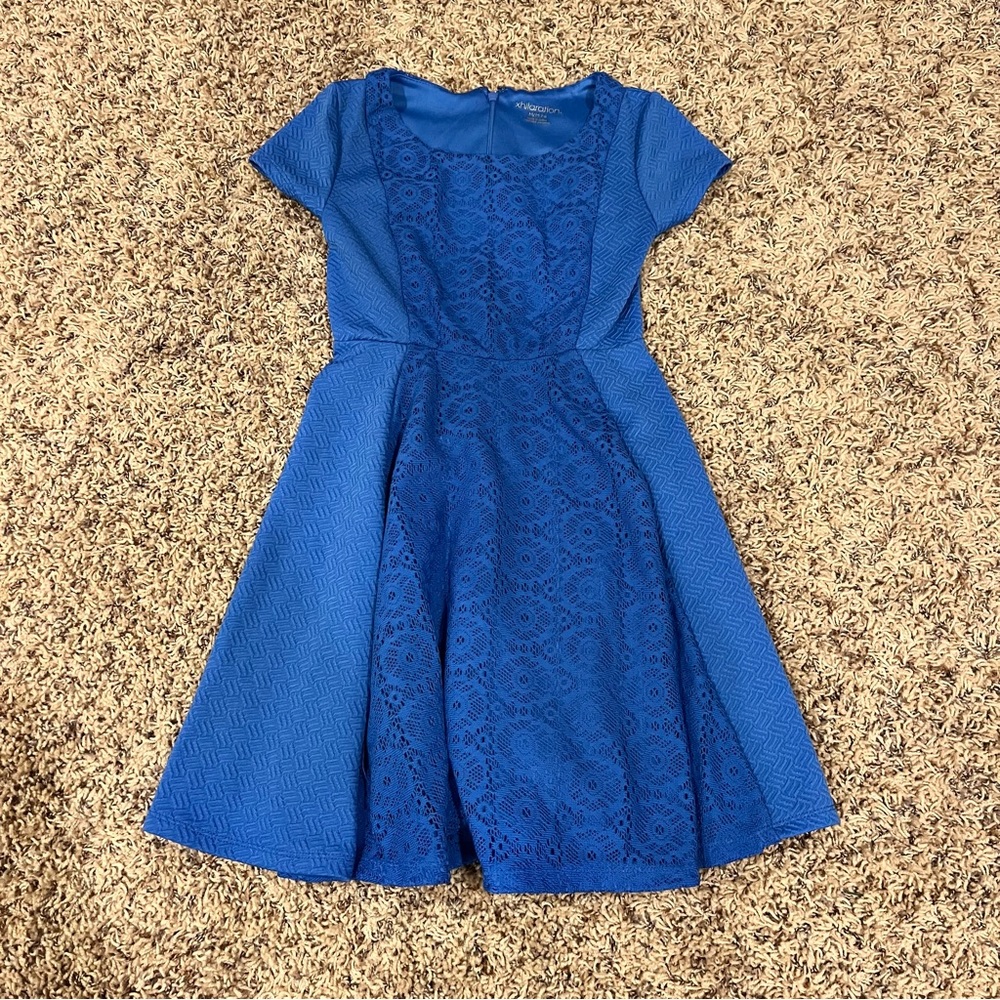 Girl’s blue skater dress